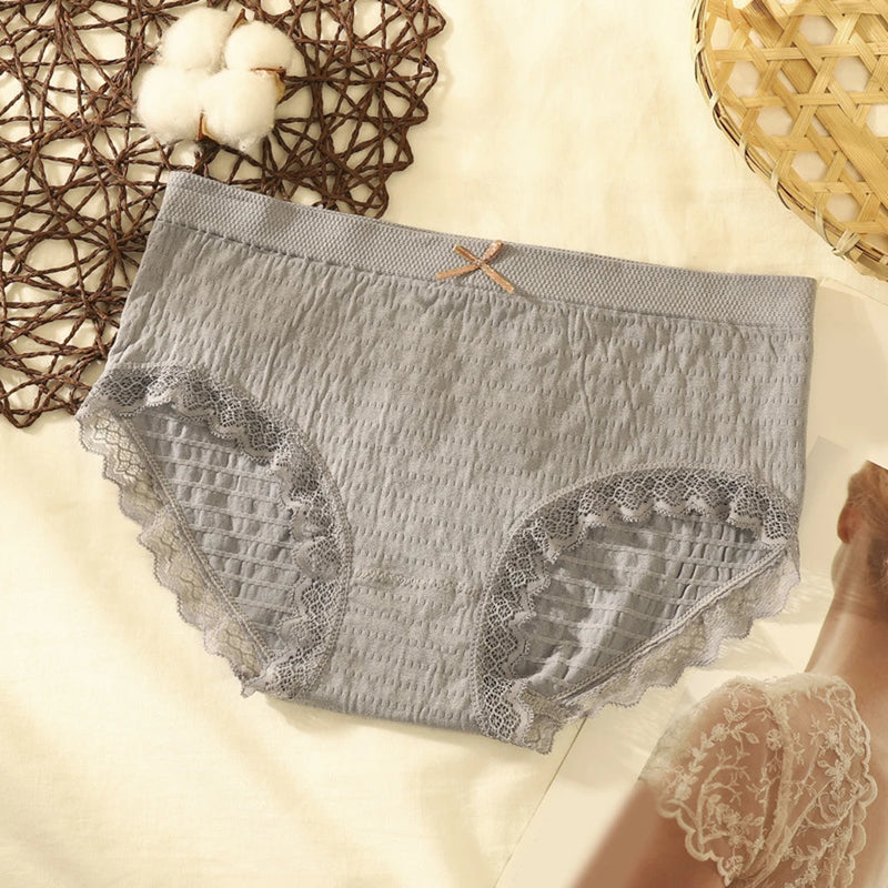 Charming lightweight lace underwear featuring a bowknot for women ideal for home relaxation and casual outings
