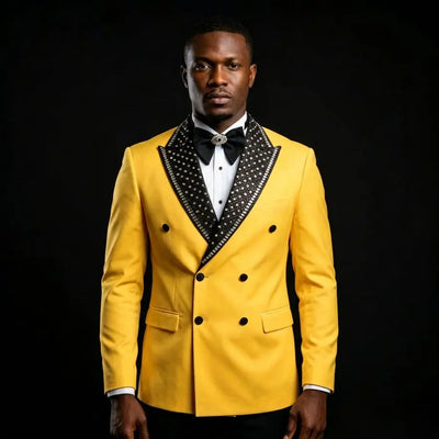 Luxury Beaded Men Suits for Wedding Party Double Breasted | SAMAG