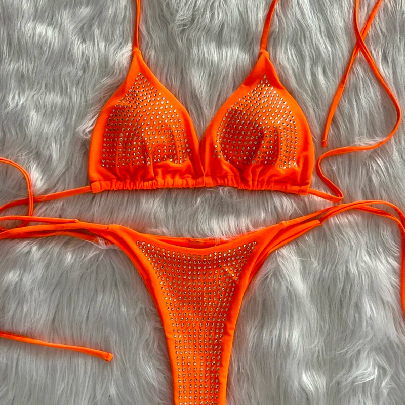 Shiny Sequin Diamond Bikini Women Swimwear Female | SAMAG