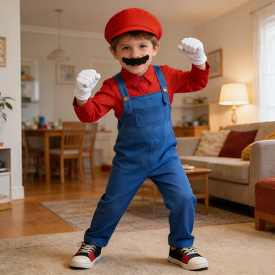 Anime Luigi Bros Game Cosplay Costume Boys Shirt Overall | SAMAG