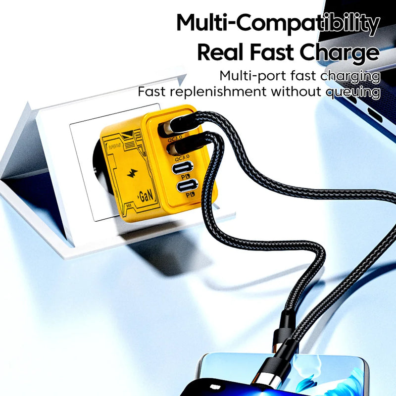 120W Fast Charger Type C USB C PD Charger For iPhone Xiaomi Samsung 6A 120W Type C Super Fast Charging Cable WallAdapter Charger
