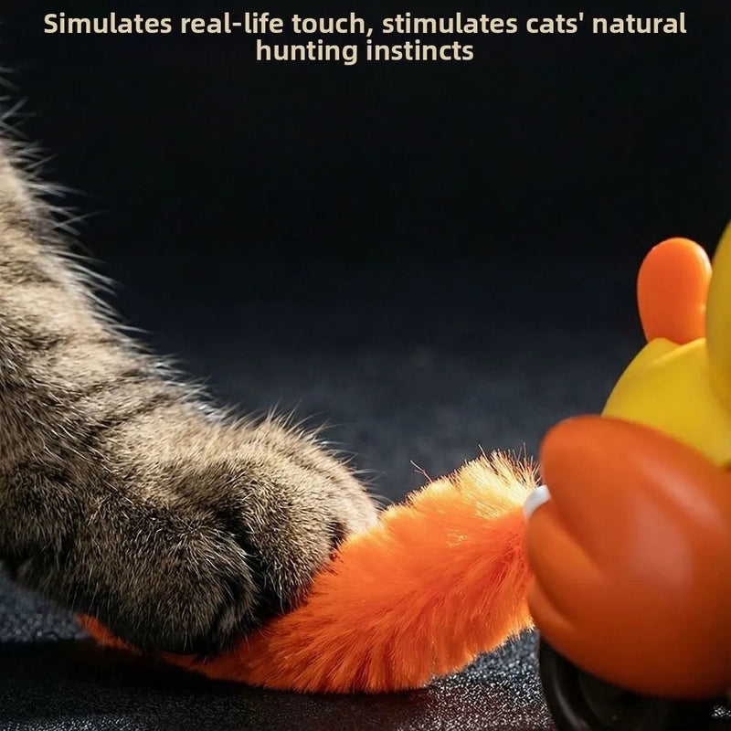 Creative Wind Up Bird Shape Interactive Cat Tail Pull Play Bird Cat Teaser Sounding Bite-Resistant Cat Exercise Indoor Fun