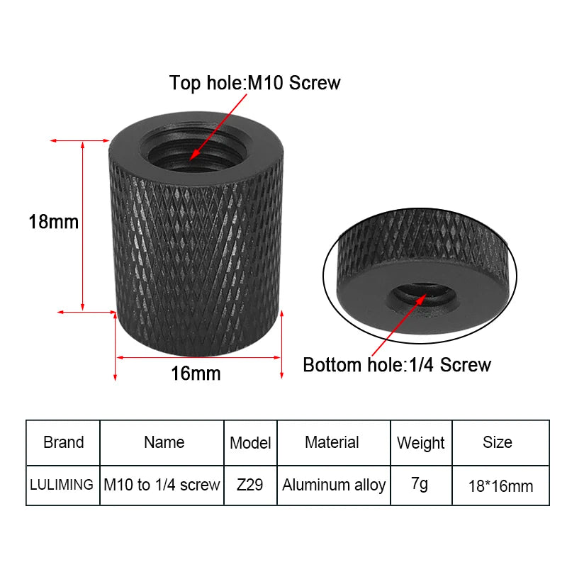 1/4 Female to Female 1/4 3/8 M4 M5 M6 M8 M10 Camera Screw Tripod Ball Head Conversion Screw for Camera Photo Studio Accessories