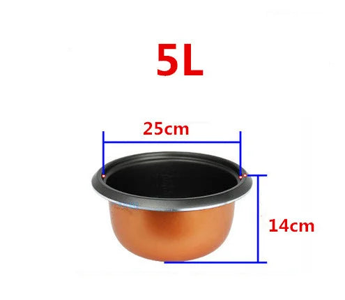 Rice Cooker Liner General Food Stainless Steel Uncoated Thickened 2L3L4L5L6L8L Rice Cooker Inner Pot