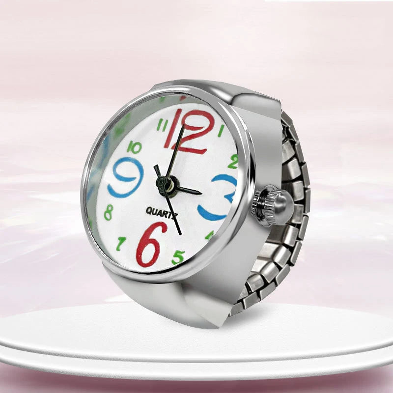 Kiss Jewelry Women Men Vintage Classic Finger Watch Rings Punk Stretchy Strap Quartz Watches Clock Ring Hip-hop anillos 2023
