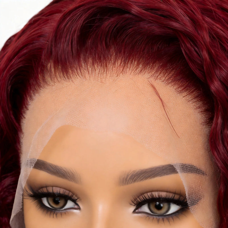 13x4 Lace Front Jerry Curly Human Hair Wigs for Women, 99J Burgundy Dark Red Glueless Wig with Pre-Plucked Natural Hairline, Fits All Skin Tones, Ideal for Daily Wear, Parties & Special Events