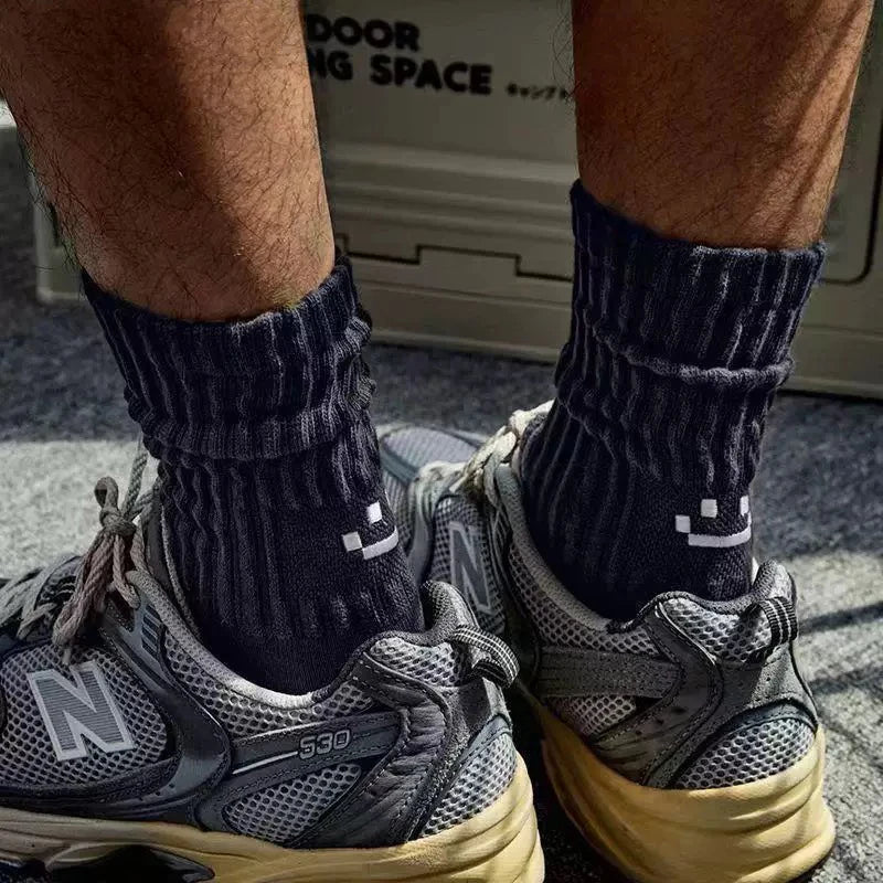 4 Pairs Men's Cotton Work Socks Long Running Breathable | SAMAG