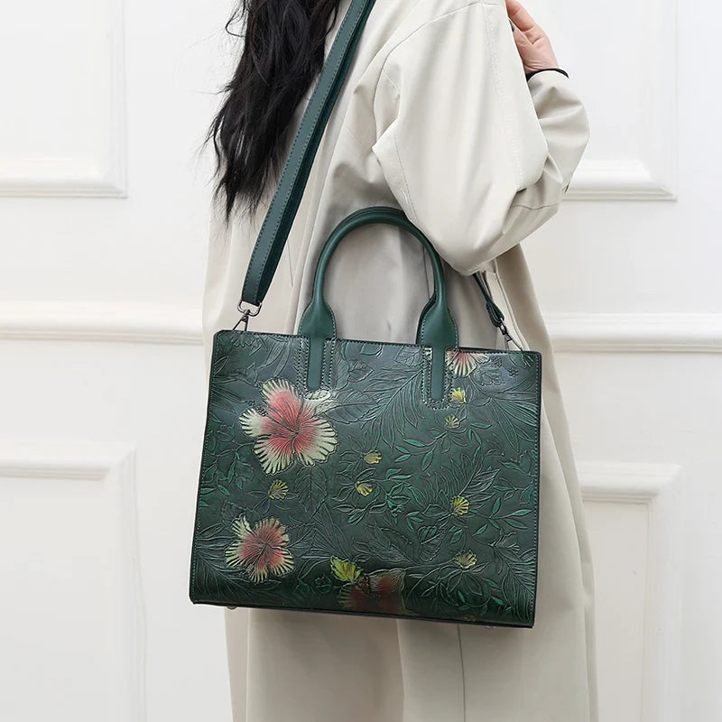 High Quality Handbag Women Designer Shoulder Bag Large Capacity Office Pocket Embossed Diagonal Cross Bag Official Document Bag
