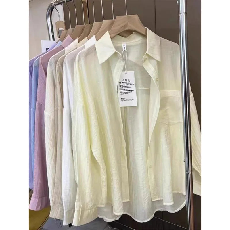 Summer Sunscreen Shirt Women Elegant Perspective Thin - View 11 | SAMAG