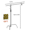 2.49M Length Cross Arm Stainless Steel Kit Light Stand With Weight Bag Photo Studio Accessories Extension Rod