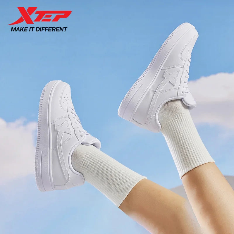 Xtep Women Men Skateboarding Shoes Non - Slip Casual White - View 3 | SAMAG