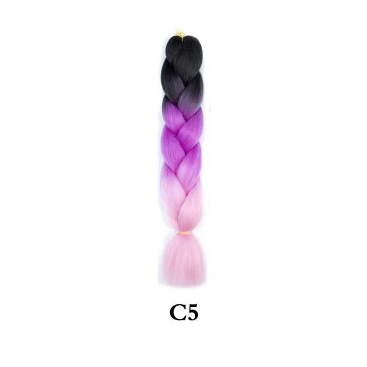 Tereshar 1Pcs 24inch 100g Synthetic Braiding Hair Extensions Jumbo Braiding Hair Twist Crochet Braids Hair for Women