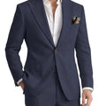 Men's 2 Pieces Linen Suits Casual Lightweight Summer Beach Groom Wedding Suit Linen Blazer Pants Set