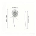 Rustic Metal Dandelion Garden Decor, Silver Wrought Iron Flower Stake, Durable Outdoor Art Sculpture for Patio, Yard & Landscape
