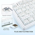 AULA F75 Wireless Gaming Mechanical Keyboard RGB Light Customized 75% Layout Tri Modes Contour Side Carved PBT Keycap Keyboard