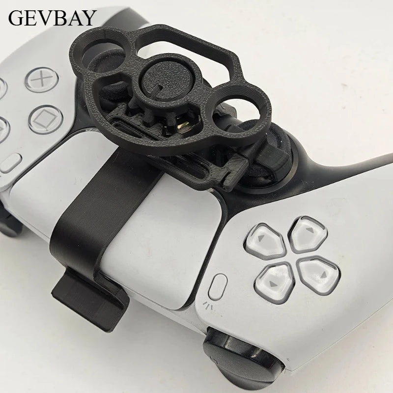 Mini 3D Printed Steering Wheel for PS5 Controller, Racing Game Auxiliary Simulator Wheel Gamepad Accessory