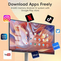 21.5 Inch Portable Smart Android TV with LED Backlight Mini Rechargeable Display Monitor with Rotatable Camera for Home Gym