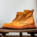 Goodyear welted Heavy Industry Horse Leather Retro  Boots High Top leather sole couple designer women Boots