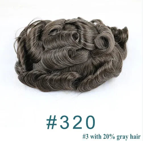 Super Ultra Thin Skin 0.02mm 80-100%Density Men Toupee Brown Black 210# Human Hair System Undetectable Natural Hairline Prosthes