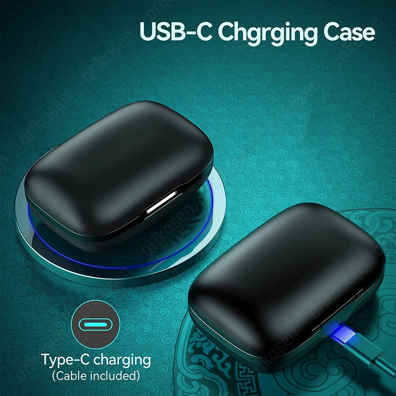 Bluetooth Headphones Wireless Earbuds 36Hrs Playtime with Charging Case Digital LED Display Over-Ear Earphones with Earhook Mic