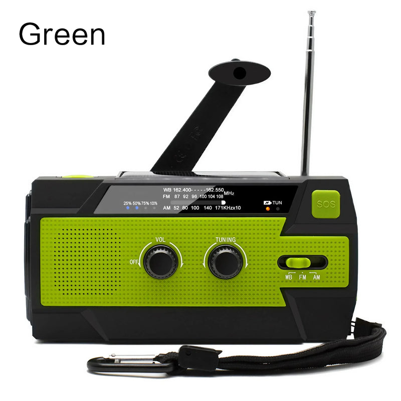 Portable Solar Hand Crank AM/FM Radio for Survival,Rechargeable Battery Powered Radio,USB Charger,Flashlight,Reading Lamp