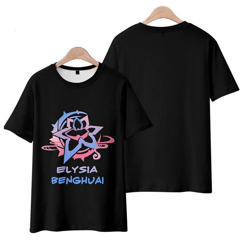 Elysia Honkai Impact 3 Role Playing T-Shirts New Arrival 3D Print Kids Anime Tees Summer Men Women Harajuku Short Sleeve Y2k Top