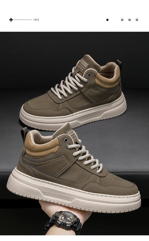Men's shoes four seasons breathable soft-sole non-slip casual shoes fashion youth Joker flat shoes Thick sole sports board shoes