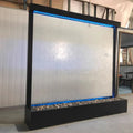 l Tempered Glass Led Mirror Waterfall Wall Fountain Water Bubble Fall Wall Indoor customized product