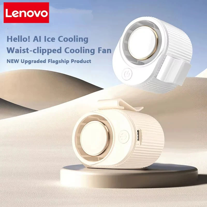 Lenovo Waist Fan Portable Air-Conditioner Personal Cooling Clip on Fan for Outdoor Sports Travel Office Workers Summer Gift
