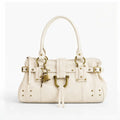 Vintage Rivet Large Capacity Commuter Tote Bag Underarm Shoulder Handbag Luxurious Studded Buckle Design Street Style Hobo Purse