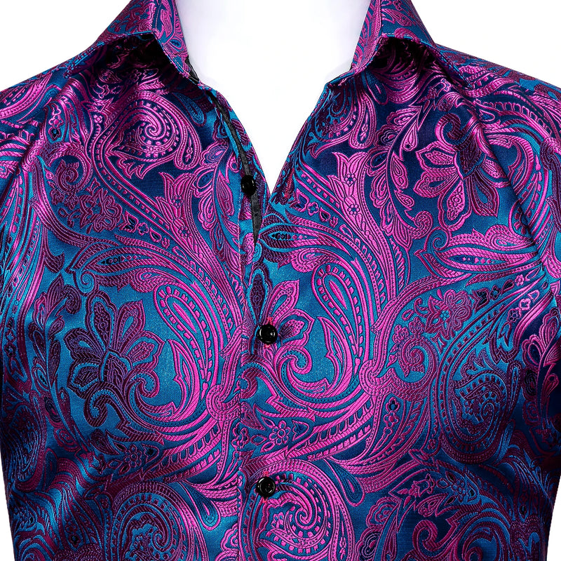 Men's fashionable business shirt with iridescent paisley | SAMAG