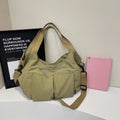 Large Capacity Waterproof Nylon Shoulder Bags Women Korea Style Cloth Hobo Bags Many Outer Bag Casual Totes Soli Tooling Bags