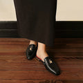 CHCH Women's Muller Shoes 2026 New High Quality Cow Leather Women's Flat Shoes Round Head