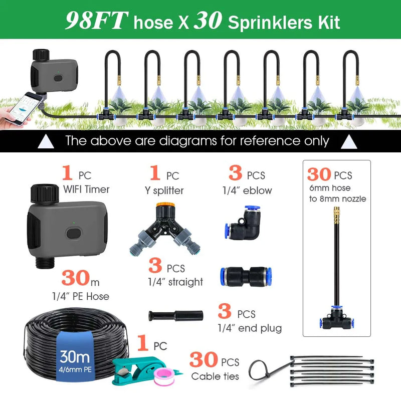 Small and medium-sized Smart WiFi Watering Timer Atomization Cooling Kit Terrace Courtyard APP Automation Spray Cooling System