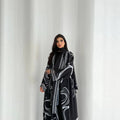 Eid Women Abaya Print Headscarf Cardigan Dress Muslim | SAMAG