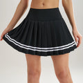 Pleated Skirt 2-in-1 Tennis Skorts With Inner Pockets Bouffancy Stripe High Waist Sportwear Outwear Quick Dry Fitness For Women