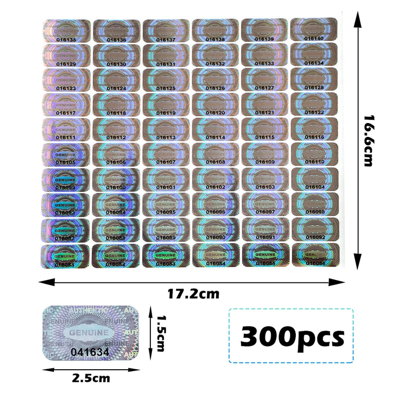 300/600/1200 pcs Security Seal Tamper Proof Stickers Holographic Warranty Void Laser Label with Serial Number Adhesive Labels