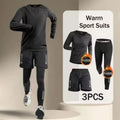 New 2-pieces Winter Warm Men Underwear Set Fleece Thermal Undershirts Long Johns Compression Tights Fitness Sports Tracksuit Set