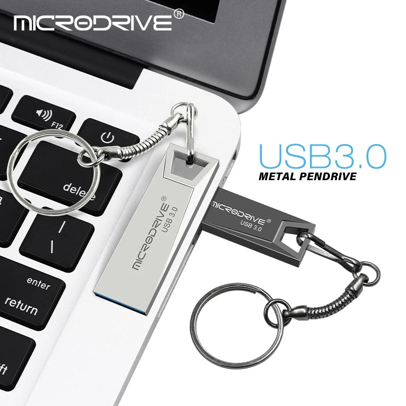 High Speed USB 3.0 Mini Metal Flash Drive 16GB 32GB 64GB 128GB Pendrive Waterproof usb drive Pen memory Sticks with key Chain