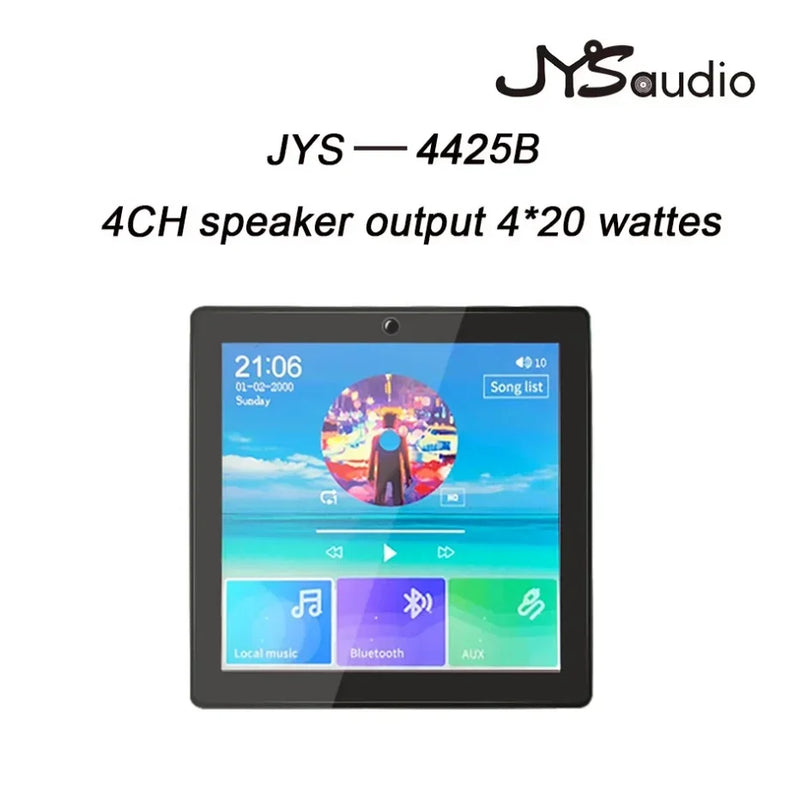 4 channel*20W Wall Amplifier Bluetooth-compatible 4 inch Sound Amp Home Theater Sound System Stereo Music Panel for Restaurant