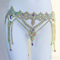 Sexy High End Belly Dance Waist Chain for Womens Handmade Rhinstone Diamond Accessories Female Ballroom Performance Jewelry Belt