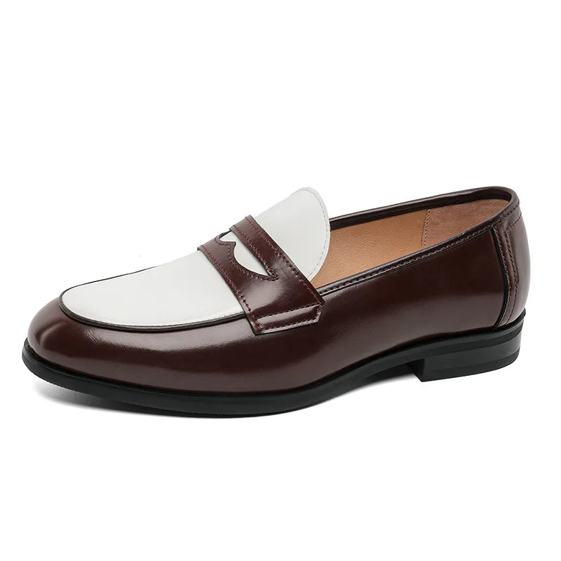 Italian Luxury Brand Patchwork  Loafers Men's Multicolor Leather Shoes Slip-on Fashion Soft-soled Casual Shoes Wedding Moccasin