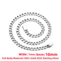 100% S925 Sterling Silver Necklace 7/810MM Punk 925 Chains Original Certified Jewelry Gifts - Visuel 2 | SAMAG