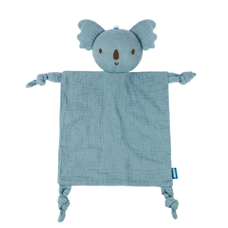 Baby Security Blanket Soft Cotton Muslin Comforter for Newborn Infant Sleeping Snuggle Toy Stuffed Animal Soothe Appease Towel