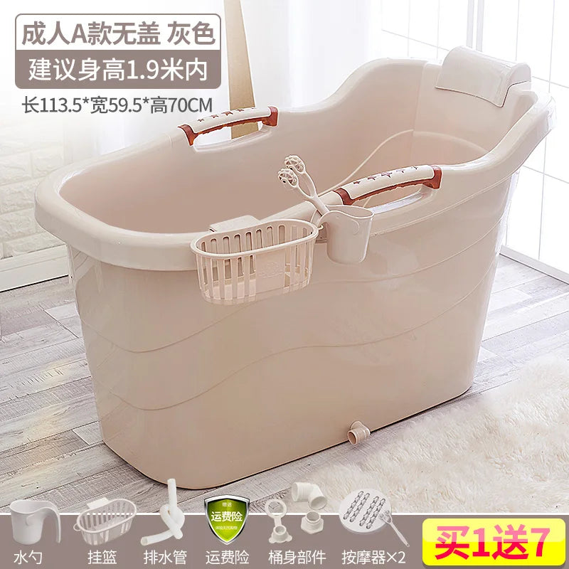 Extra Large Adult Bathtub Thickened Soaking Tub Portable Bath Tub for Adults Big Deep Bathtub Home Spa Bathing Tub