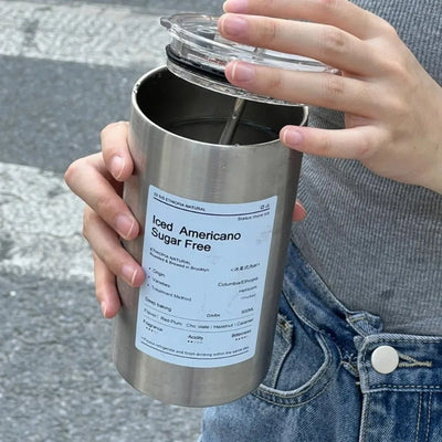 600ml Portable Thermos Cup 304 Stainless Steel Coffee Mug | SAMAG
