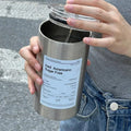 600ml Portable Thermos Cup 304 Stainless Steel Coffee Mug Thermal Leak-proof Water Bottle with Straw Insulated Bottle Drinkware