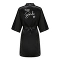 Wedding Party Team Bride Robe Kimono Satin Pajamas Bridesmaid Bathrobe With White Letters YE8171