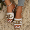 Women's Versatile Slide Sandals Classic Metal Buckle Flat Slippers Casual Summer Shoes Springfresh for Casual & Dressy Outfits