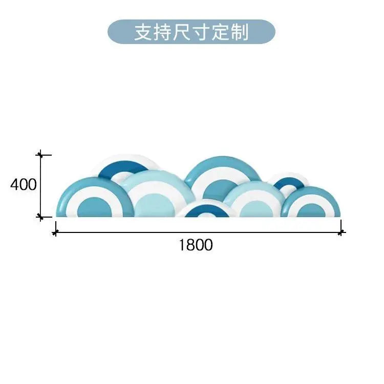 Cartoon Dolphin Wall Sticker Self-adhesive Blue Children's Room Bedside Soft Bag Anti-collision Cartoon Background Wall Backrest